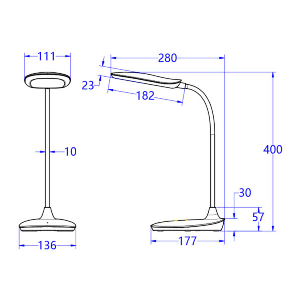 ΦΩΤΙΣΤΙΚΟ ΓΡΑΦΕΙΟΥ LED BLAIN HM4444.02 ΜΑΥΡΟ ABS