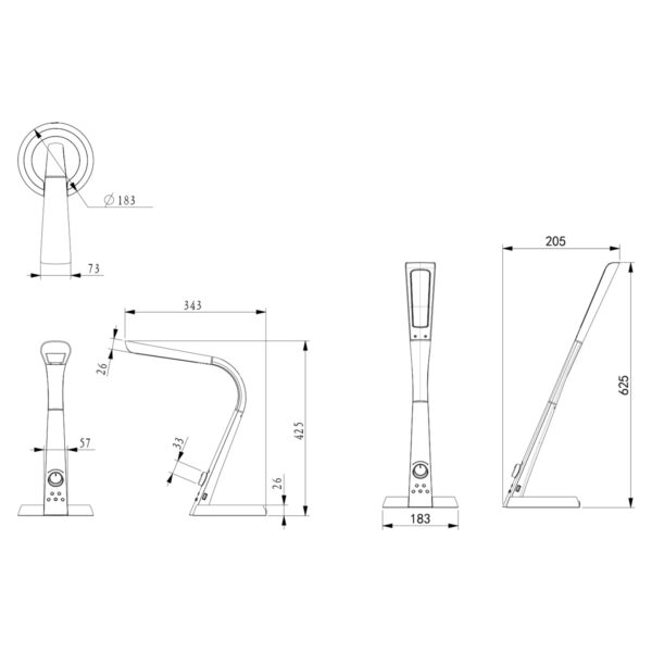 ΦΩΤΙΣΤΙΚΟ ΓΡΑΦΕΙΟΥ LED BLAIN PRO HM4451.09 ΧΡΥΣΟ-ΛΕΥΚΟ ΧΡΩΜΑ 34,3x18,3x42,5Υεκ.