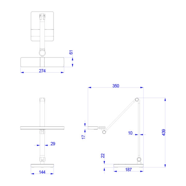 ΦΩΤΙΣΤΙΚΟ ΓΡΑΦΕΙΟΥ LED BLAIN PRO HM4461.02 ΜΑΥΡΟ ΜΑΤ ABS 35x43,9Υεκ.