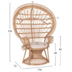 ΠΟΛΥΘΡΟΝΑ ROYAL PEACOCK HM9342 RATTAN ΣΕ ΦΥΣΙΚΟ-ΜΑΞΙΛΑΡΙ ΜΠΕΖ 114x72x150Yεκ.