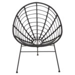 ΠΟΛΥΘΡΟΝΑ ΤΥΠΟΥ ΦΩΛΙΑ ΜΕΤΑΛΛΙΚΗ ALLEGRA HM5458.12 ΜΕ WICKER-ΜΑΥΡΟ 73x78x88Υεκ.