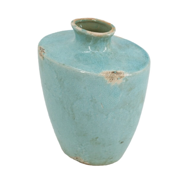 Artekko Annie Γαλάζιο Βάζο από Τερακότα (21x14.5x24.5)cm