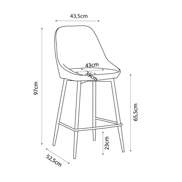 CALIPER ΣΚΑΜΠΩ BAR ΚΑΦΕ CAPPUCCINO 43,5x52,5xH97cm