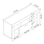 Έπιπλο τηλεόρασης Midili Megapap χρώμα sapphire oak - ανθρακί 135x42x60,7εκ.