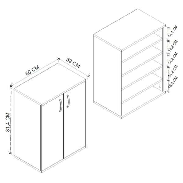 Παπουτσοθήκη - Ντουλάπι Manolo Megapap χρώμα ανθρακί 60x38x81,4εκ.