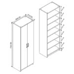 Παπουτσοθήκη Renso Megapap δίφυλλη χρώμα λευκό 59,8x37,8x178,5εκ.