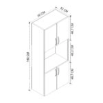 Ντουλάπα κουζίνας Armado Megapap χρώμα ανθρακί 60x32x140εκ.