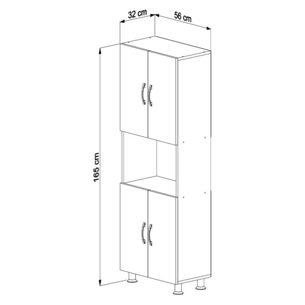 ΕΠΙΠΛΟ ΚΟΥΖΙΝΑΣ/ΝΤΟΥΛΑΠΙ RAD HM18196.03 ΜΕΛΑΜΙΝΗ ΣΟΝΑΜΑ-ΛΕΥΚΟ 56x32x165Υεκ.