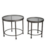 GRANAZ SIDE TABLE SET 2ΤΕΜ ΜΑΥΡΟ ΜΑΥΡΟ 65x65xH60cm