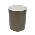 POMMA SIDE TABLE TRAVERTINE BRONZE 37x37xH49cm