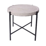 TERRAZO SIDE TABLE OFF WHITE ΜΑΥΡΟ 63,5x63,5xH56,5cm