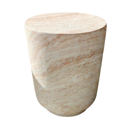 LITHOS ROUND SIDE TABLE BEIGE 35x35xH46,5cm