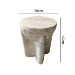 LITHOS HANDLE SIDE TABLE BEIGE 36x36xH47cm