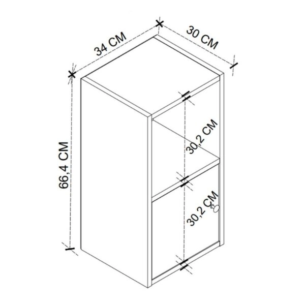 Κομοδίνο Vito Megapap χρώμα λευκό 34x30x66,4εκ.