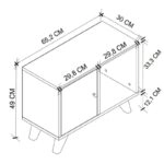 Κομοδίνο Rico Megapap χρώμα λευκό 65,2x30x49εκ.