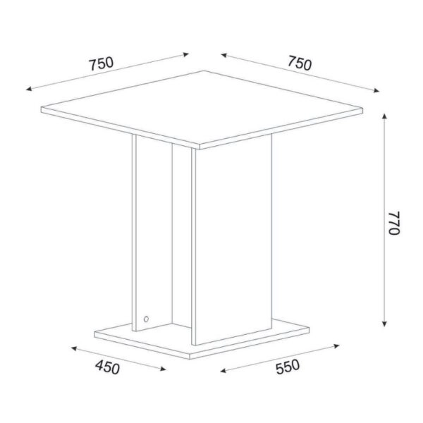 Τραπέζι Allos Megapap χρώμα sapphire oak 75x75x77εκ.