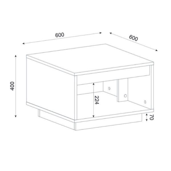 Τραπεζάκι σαλονιού Onda Megapap χρώμα sapphire oak 60x60x40εκ.