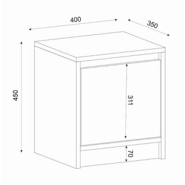 Κομοδίνο Conve Megapap χρώμα sapphire oak 40x35x45εκ.