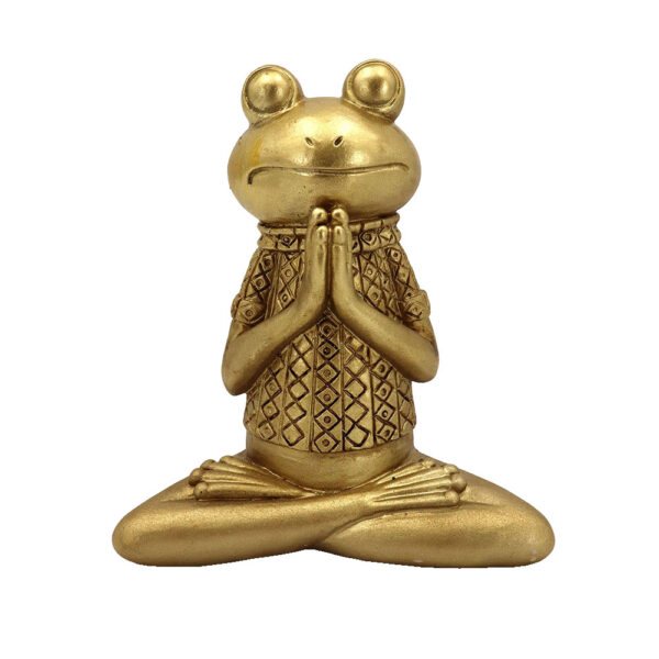 YOGA FROGIE ΔΙΑΚΟΣΜΗΤΙΚΟ ΒΑΤΡΑΧΟΣ POLYRESIN ΧΡΥΣΟ 12x6xH13,5cm