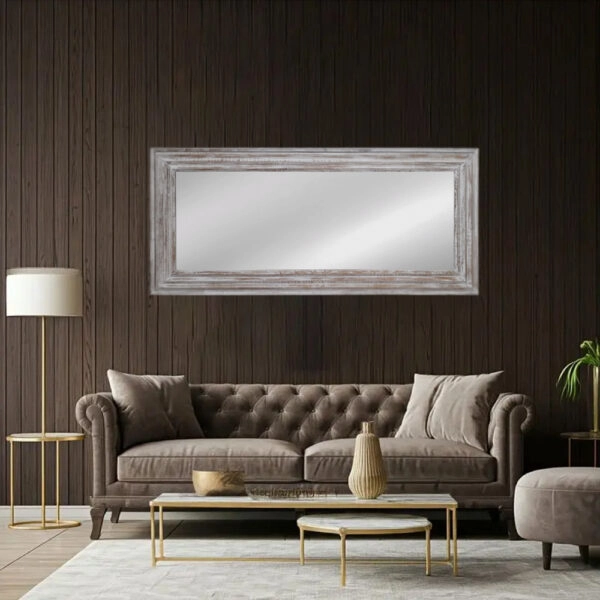 Artekko Mirroki Ξύλινος Λευκός Καθρέπτης Τοίχου (160x70)cm