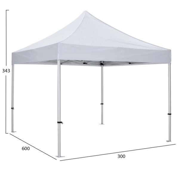 GAZEBO MATTHEW-AL HM6313 ΠΤΥΣΣΟΜ.-ΣΚΕΛΕΤΟΣ ΑΛΟΥΜ.ΑΣΗΜΙ-ΛΕΥΚΟ ΥΦΑΣΜΑ 3x3x3,43Yμ