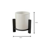 Φωτιστικό επιτραπέζιο Pine Megapap E27 Mdf χρώμα μαύρο - κρεμ Ø20x20εκ.