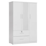 ΝΤΟΥΛΑΠΑ ΜΕ ΚΑΘΡΕΦΤΗ & ΣΥΡΤΑΡΙΑ JARRY HM2485.01 ΛΕΥΚΗ ΜΕΛΑΜΙΝΗ 119x48x183Υεκ