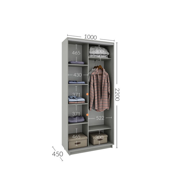 Ντουλάπα Συρόμενη Diamont Σονόμα 100x45x220cm