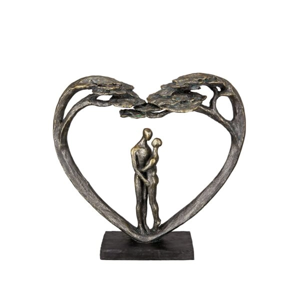 Γλυπτό Καρδιά "Love Tree" Couple Motif Πολυρεζίνη Μπρούντζινο PU 32X8x31.5cm