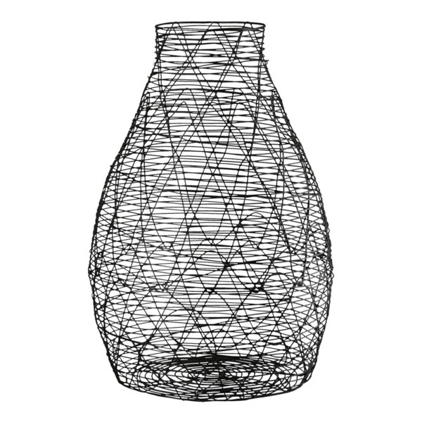 Βάζο Βολβώδες Μεταλλικό Μαύρο D17X26Cm D17X26Cm
