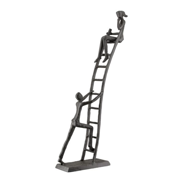 Γλυπτική Σκάλα Μεταλλική Σκούρο Καφέ 17X6X34Cm 17X6X34Cm