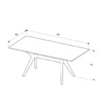 Τραπέζι Luna Megapap χρώμα florida oak 181x90x75εκ.
