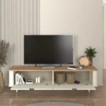 Έπιπλο τηλεόρασης Bohema Megapap χρώμα ivory - sepet oak 180x47x45,6εκ.