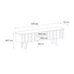 Έπιπλο τηλεόρασης Gemma Megapap χρώμα sepet oak 150x35x46,7εκ.