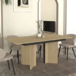 Τραπέζι Lava Megapap χρώμα rota oak - ανθρακί 180x90x76,8εκ.