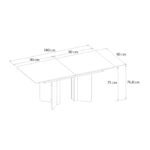 Τραπέζι Lava Megapap χρώμα rota oak - ανθρακί 180x90x76,8εκ.