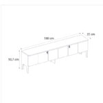 Έπιπλο τηλεόρασης Pedro Megapap χρώμα ανθρακί - rota oak 180x35x50,7εκ.