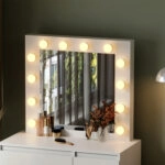 ΤΟΥΑΛΕΤΑ ΜΕ ΦΩΤΙΣΜΟ LED & ΣΥΡΤΑΡΙΑ KEITLIN HM2499.03 ΜΕΛΑΜΙΝΗ ΣΕ ΛΕΥΚΟ 80x40x140Υεκ.