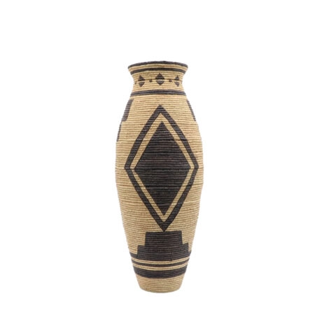 INKA ΒΑΖΟ 19x19x47 POLYRESIN ΦΥΣΙΚΟ ΜΑΥΡΟ