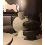 RANDI ΒΑΖΟ 32x15x39 POLYRESIN ΜΑΥΡΟ