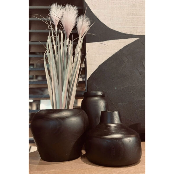 NUBIA ΒΑΖΟ 14x14x30 ΞΥΛΟ ΜΑΥΡΟ