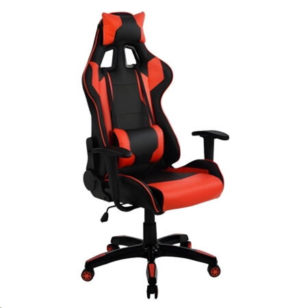 Πολυθρόνα Γραφείου Gaming ULTIMET Κόκκινο/Μαύρο PVC 66x67x127-135cm