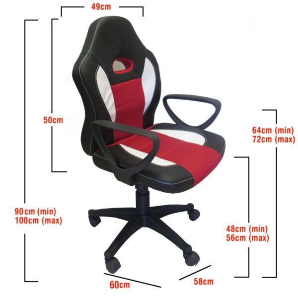 Καρέκλα Γραφείου NEWSKILL Μαύρο/Κόκκινο 58x60x90-100cm