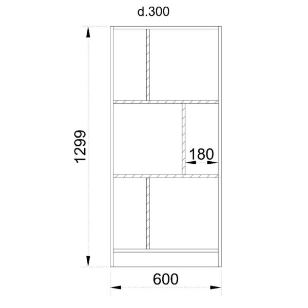 MAZE 4 60 ΒΙΒΛΙΟΘΗΚΗ ΧΑΜΗΛΗ SONOMA ΓΚΡΙ ΣΚΟΥΡΟ 60x30xH130cm