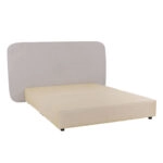 OVAL ΚΡΕΒΑΤΙ ΧΩΡΙΣ ΑΠΟΘΗΚ. ΧΩΡΟ (ΓΙΑ ΣΤΡΩΜΑ 160x200cm) OFF WHITE 221x209x122