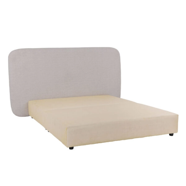 OVAL ΚΡΕΒΑΤΙ ΧΩΡΙΣ ΑΠΟΘΗΚ. ΧΩΡΟ (ΓΙΑ ΣΤΡΩΜΑ 160x200cm) OFF WHITE 221x209x122