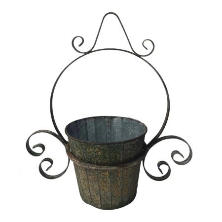 Artekko Planter Πράσινο Μεταλλικό Κρεμαστό Κασπώ (32x16x36)cm