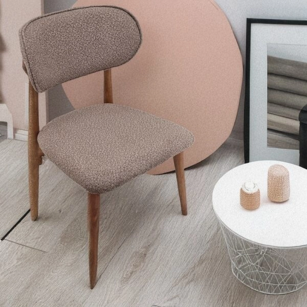 BOMONTİ CHAİR WALNUT LİGHT  LEGS  MAZZ FABRİC  SALONA V 25