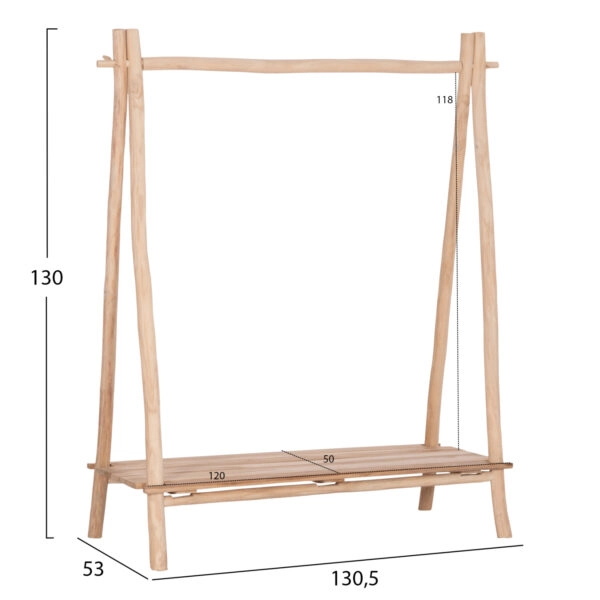 ΕΠΙΠΛΟ ΕΙΣΟΔΟΥ PERL HM9911 ΚΛΑΔΙΑ ΞΥΛΟΥ TEAK-ΦΥΣΙΚΟ 130,5x53x130Υεκ.