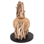 ΕΠΙΤΡΑΠΕΖΙΟ ΔΙΑΚΟΣΜΗΤΙΚΟ ΦΩΤΙΣΤΙΚΟ ASHIN HM4438 DRIFTWOOD--RATTAN 30x30x49Υεκ.